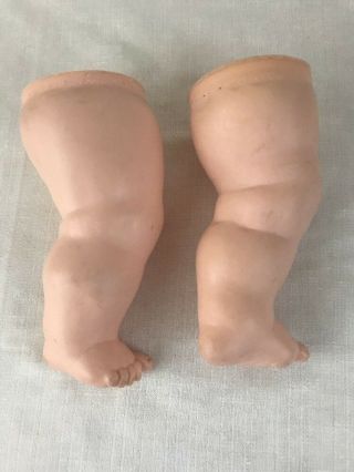 Vintage Chubby Vinyl Rubber Baby Doll Legs 6 1/2” Long Detailed Toes