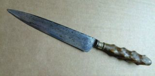 Ca.  1860 Antique British Sheffield Cast Steel Skinning Knife Hunting Dagger Dirk