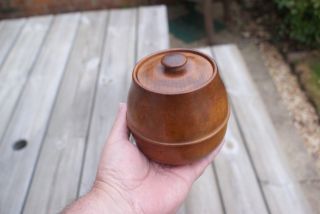 Vintage Wood Barrel Wooden Hand Made Canister/ Urn/ Jar By Betula Mid Century