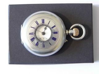 Antique Swiss Hallmarked Silver Half Hunter Pocket Watch C1880 / 1900