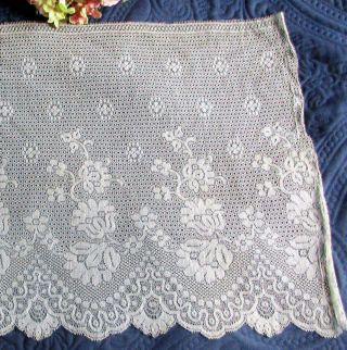 Long Length Of Antique/vintage Fine Cotton Net Lace 115 " X 18 " Bridal
