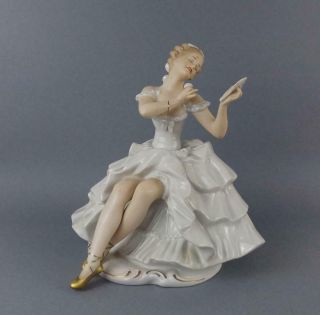 Antique Large Porcelain German Art Deco Figurine of Ballerina by Wallendorf 2