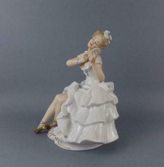 Antique Large Porcelain German Art Deco Figurine of Ballerina by Wallendorf 4