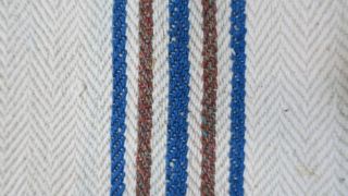 Antique European Hemp Grain Sack Gorgeous Blue And Multicolored Stripes