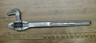 Old Tools,  Antique Gtd Little Giant 18 " Offset Pipe Wrench,  Greenfield,  Mass.