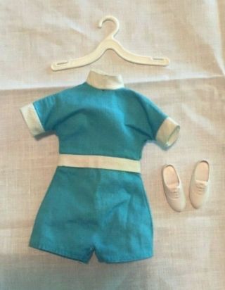 Vintage Ideal Tammy Doll Shoes And Outfit Blue Playsuit Tennis Shoes