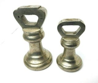 2 W & T Avery Ltd Antique Bell Brass Weights Signed England