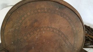 Antique 1800s Civil War Era Western Saddle Well Worn,  Old Leather Hand Tooling 5
