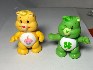 Vintage Care Bears Birthday Bear & Good Luck Bear 1983 PVC Poseable Figure 3.  5 