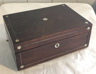 Antique Victorian Rosewood Mop Inlay Box