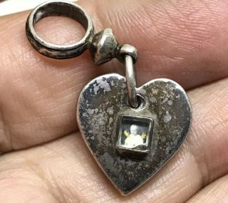 Antique Old Sterling Child Picture Quote From Rainer Maria Rilke Heart Pendant