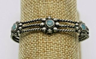 Sterling Turquoise Bracelet Vtg Antique Child 
