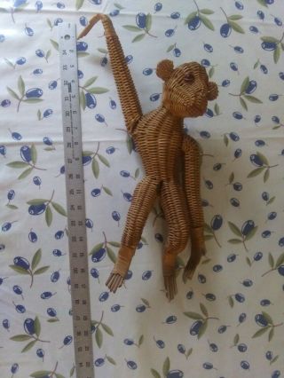 Vintage Wicker Monkey – Large Décor Piece,  Hanging Animal Art 2