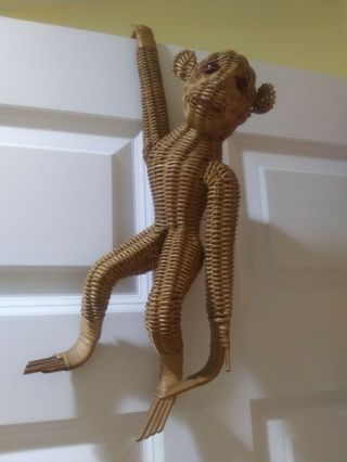 Vintage Wicker Monkey – Large Décor Piece,  Hanging Animal Art 7