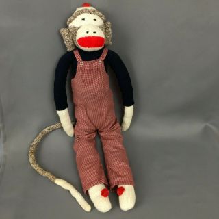 Vintage Sock Monkey Overalls Turtleneck Handmade Folk Art 1960’s