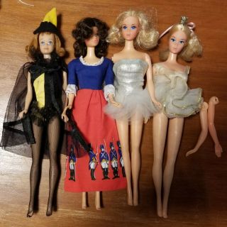 Mod Barbie Stacie Miss America Quick Curl Ballerina Midge Masqerade 4 Dolls