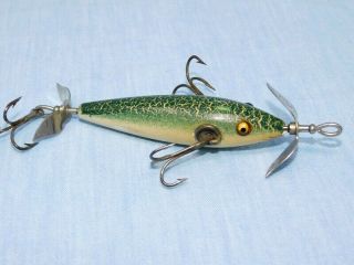 Vintage Pflueger " Neverfail " Wooden Glass Eyed Lure From The 1920 