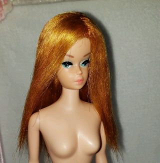 Vintage 60s Barbie Doll Wig Only Color Magic Flame Red Long Yellow 2 Tone Copper