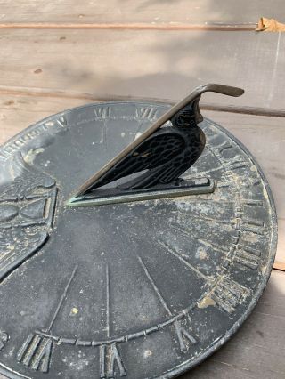 Antique Bronze Cast Iron Virginia Metal Crafters Sundial I Count None But Sunny