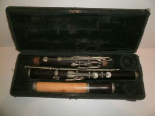Antique Nach H.  F.  Meyer Ivory And Wooden German Flute/piccolo W/original Case