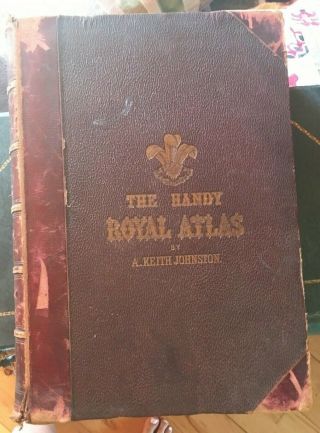 Antique The Handy Royal Atlas Of Modern Geography Johnston 1883 Map