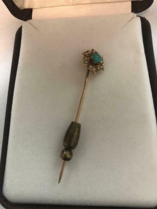 Antique Victorian 14k Gold Stick Pin 2 Inches 1.  7 Grams