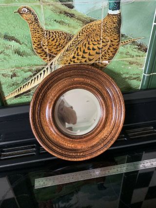 Early 20th Century Good Quality Oak Bullseye Mirror