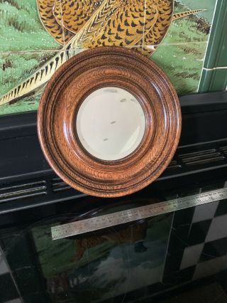 Early 20th Century Good Quality Oak Bullseye Mirror 2