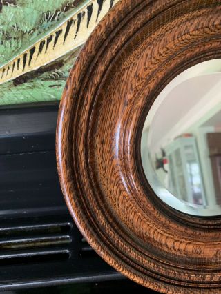 Early 20th Century Good Quality Oak Bullseye Mirror 3