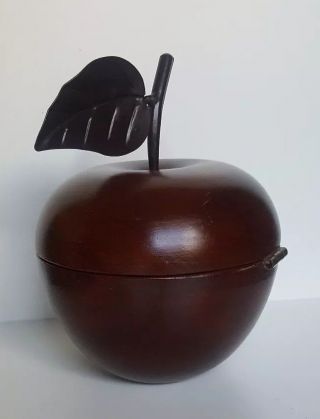 Vintage Mid Century Apple Shaped Wooden Decorative Tea Box,  1950 ' s 2