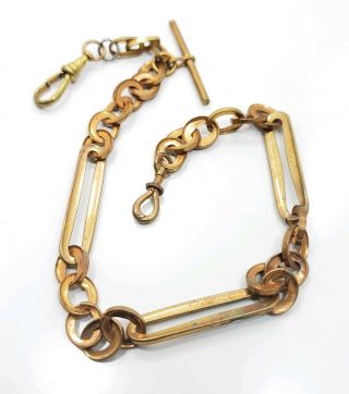 Unique Antique Victorian Yellow Gold Filled Large Link Pocket Watch Chain