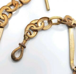 Unique Antique Victorian Yellow Gold Filled Large Link Pocket Watch Chain 3