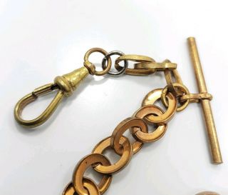 Unique Antique Victorian Yellow Gold Filled Large Link Pocket Watch Chain 4