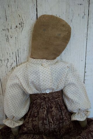 Old Cloth Rag Doll,  Make Do,  Old Body,  Early Browns Fabric,  Antique Textile