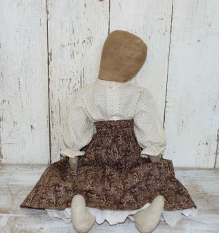 old cloth rag doll,  make do,  old body,  early browns fabric,  antique textile 3
