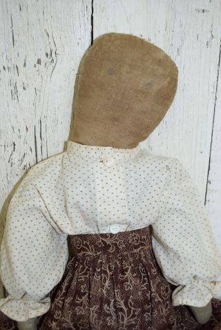 old cloth rag doll,  make do,  old body,  early browns fabric,  antique textile 4