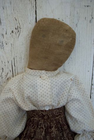old cloth rag doll,  make do,  old body,  early browns fabric,  antique textile 5