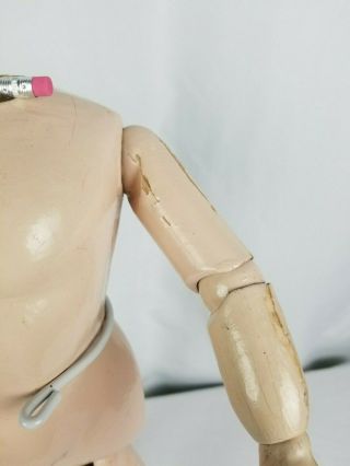 Antique German Composition Doll Body Fully Jointed For A Bisque Socket Head 3