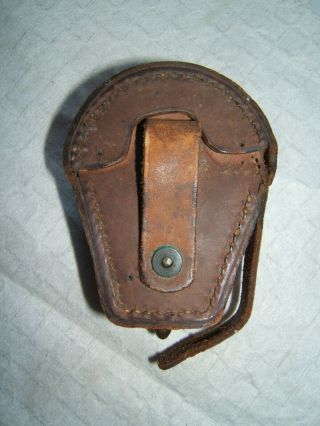 Ww1 Wwi Us U.  S.  Army Leather Marching Compass Carry Pouch Antique Vtg Old 1