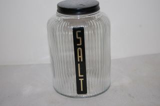 Antique Salt Ribbed Hoosier Jar Label