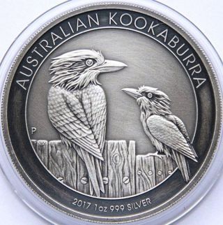 Australia 2017 $1 Kookaburra 1 Oz 999 Silver Antique Finish Only Few Available
