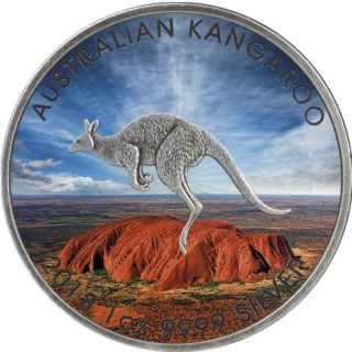 Australia 2018 1$ Australian - Kangaroo 1 Oz.  9999 Antique Finish Silver Coin