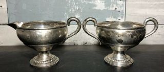 Vintage Empire Sterling Silver Weighted Sugar And Creamer Set 154 Grams
