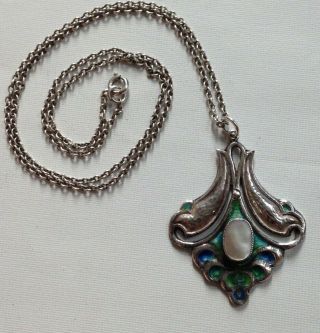 Vintage Antique Arts And Crafts Silver Necklace Pendant