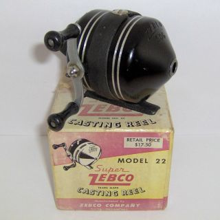Vintage " Zebco " No.  606 Spin Casting Reel 22 With Inst.