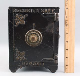 Large 19thC Antique Kyser & Rex Cast Iron Security Safe Deposit Combination Bank 3