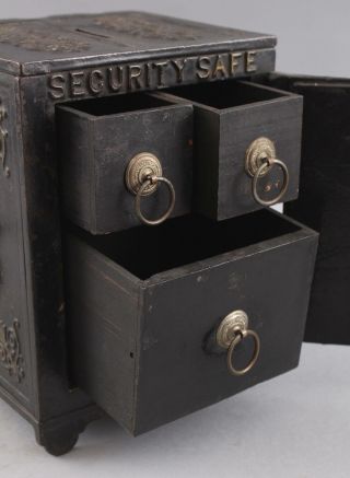 Large 19thC Antique Kyser & Rex Cast Iron Security Safe Deposit Combination Bank 7