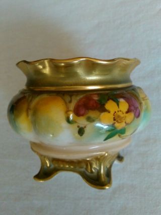 Antique Worcester Floral Hand Painted Miniature Pot H102.  54