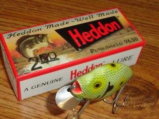 Vintage Fishing Lure Heddon 9630 Punkinseed Re - Issue Frog Scale W/box 2nd