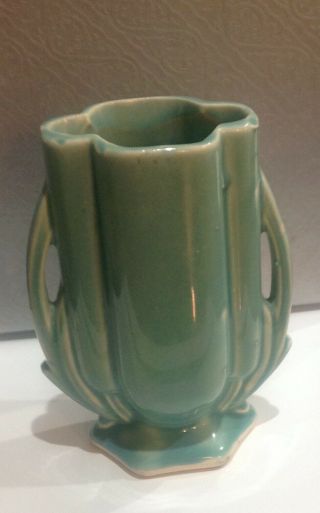 Antique Mccoy Pottery Vase Blue/green Teal Made In Usa